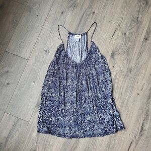 Old Navy Tank Top Navy Blue & White Floral {Large}